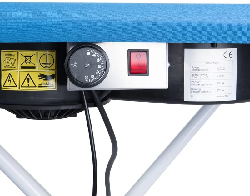 EOLO Asse Stiro AS01 Piano Riscaldato 2 Motori Aspirante Soffiante Stabile Robusto Tavolo Professionale Altezza Regolabile Pieghevole Salvaspazio Ruote Braccetto Stiramaniche Ripiano Indumenti Caldaia Made in Italy Garanzia 5 Anni Efficienza A++