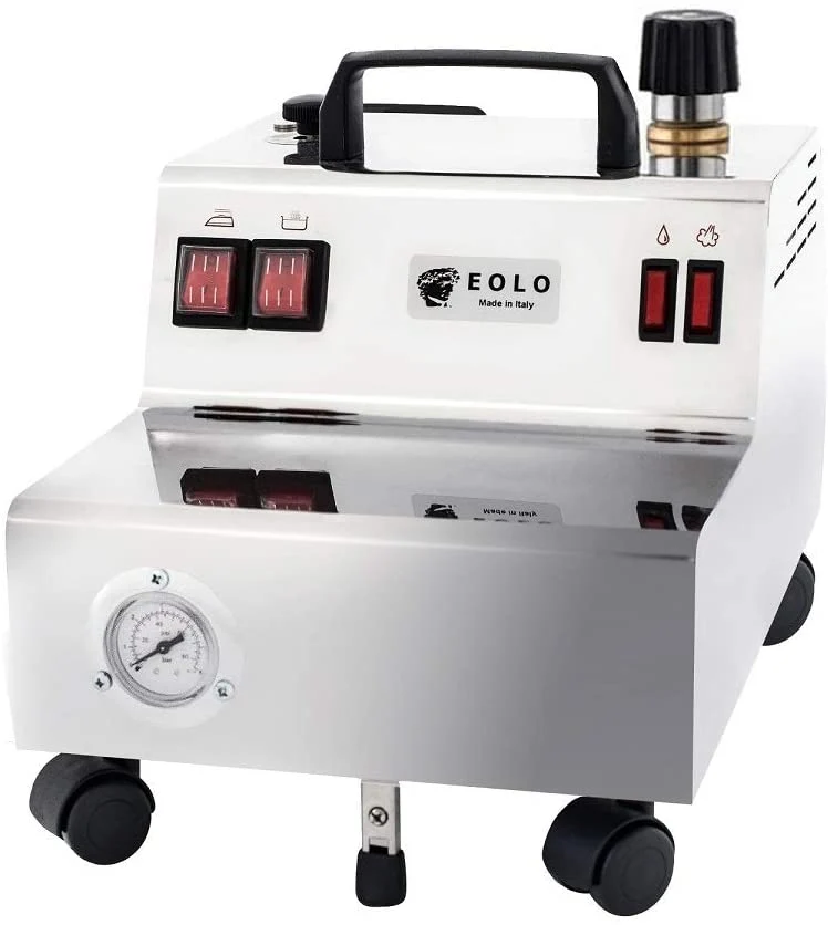 EOLO Sistema Stirante GV05 INOX Ferro da Stiro e Spazzola Professionale Vapore Secco Stiro Verticale Caldaia in Rame Rapida Produzione Vapore Efficienza A++ Resistenza Anticalcare Acciaio Inox Stiratrice Verticale Made in Italy Garanzia 5 Anni