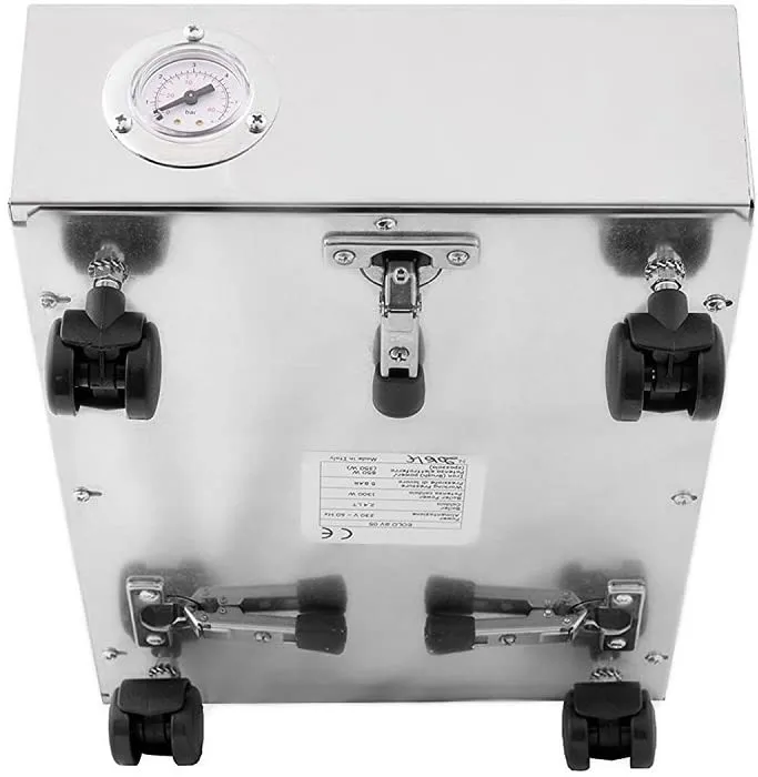 EOLO Sistema Stirante GV05 INOX Ferro da Stiro e Spazzola Professionale Vapore Secco Stiro Verticale Caldaia in Rame Rapida Produzione Vapore Efficienza A++ Resistenza Anticalcare Acciaio Inox Stiratrice Verticale Made in Italy Garanzia 5 Anni
