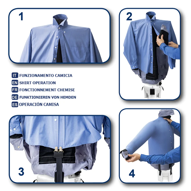 EOLO Stiratore SA06 S ECO Stira Asciuga in Automatico Camicie Camicette Maglie Felpe Stira Facile Asciuga Vestiti Asciugatrice Stirasciugatore Aria Calda Ferro da Stiro Verticale Professionale 3 Programmi Made in Italy Garanzia 5 Anni Efficienza A++