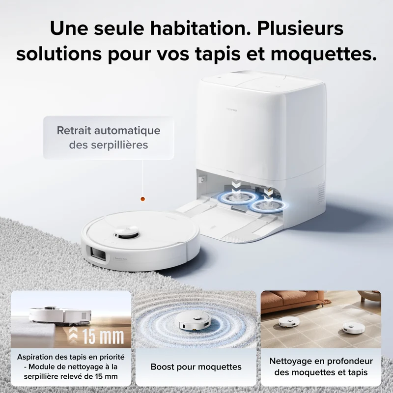 Aspirateur robot Roborock Qrevo 2 Pro avec retrait automatique des serpillières