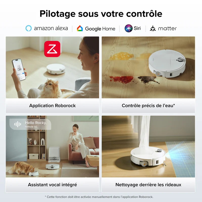 Aspirateur robot avec serpillière à rouleau Roborock Qrevo Edge 2 Flow, avec système autonettoyant pressurisé SpiraFlow 2.0