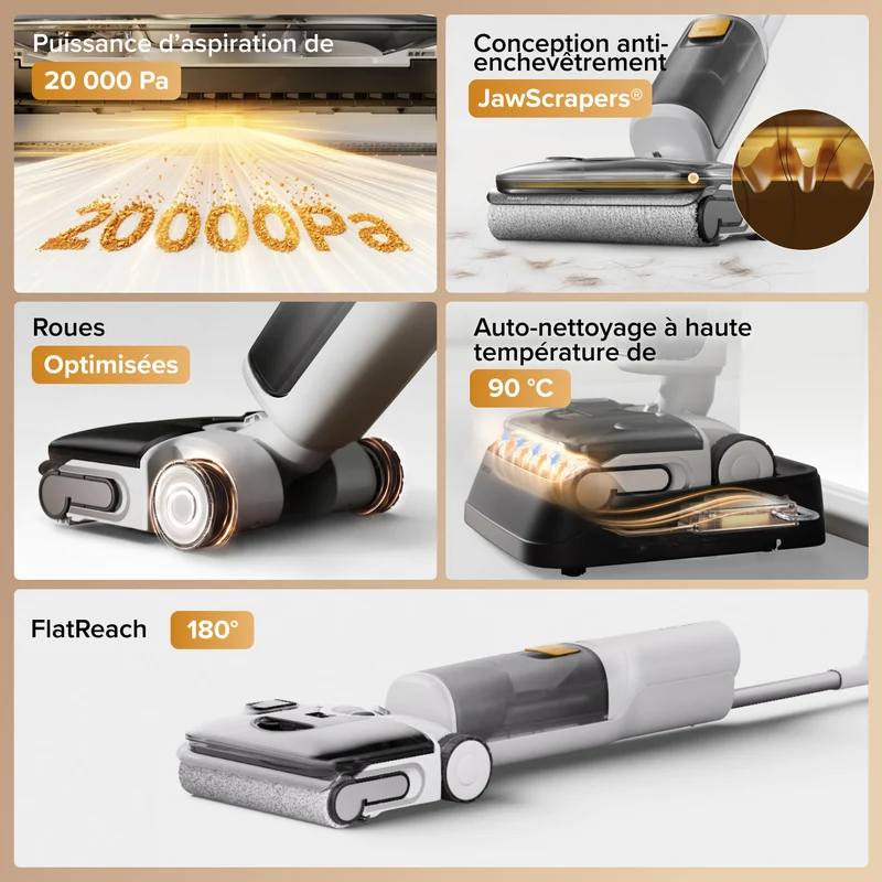 Aspirateur laveur intelligent Roborock F25 GT Gen 2 avec nettoyage anti-enchevêtrement