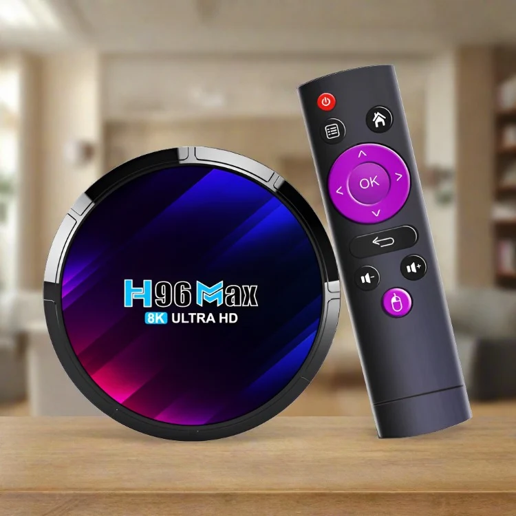 H96 Max 8K Ultra HD Smart TV Box Android 13.0 Media Player with Remote Control, RK3528 Quad-Core, 4GB+64GB(AU Plug)