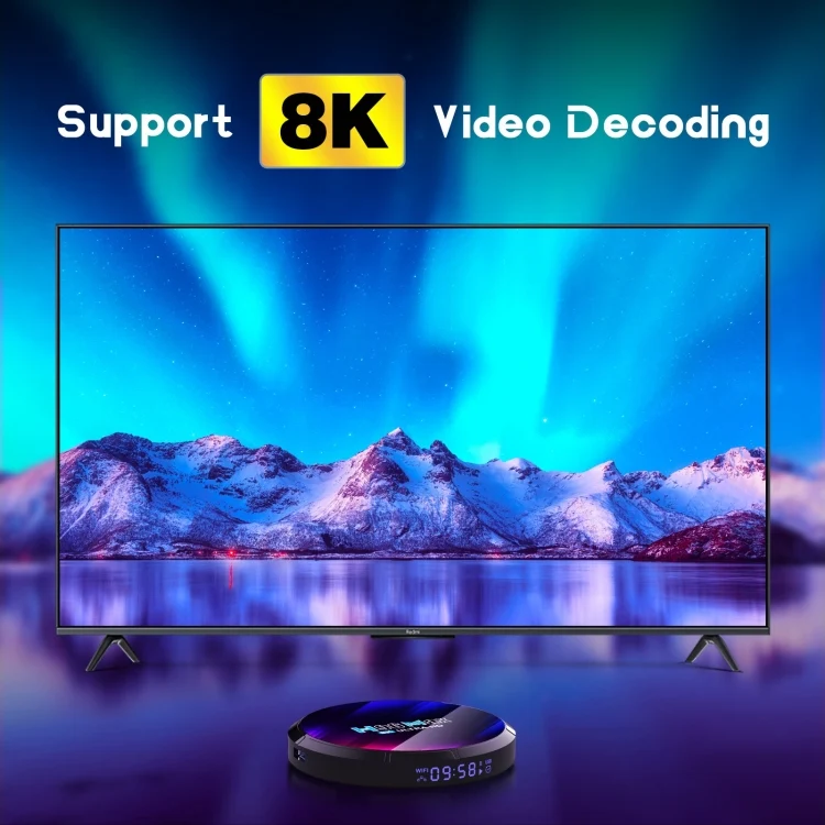 H96 Max 8K Ultra HD Smart TV Box Android 13.0 Media Player with Remote Control, RK3528 Quad-Core, 4GB+64GB(AU Plug)