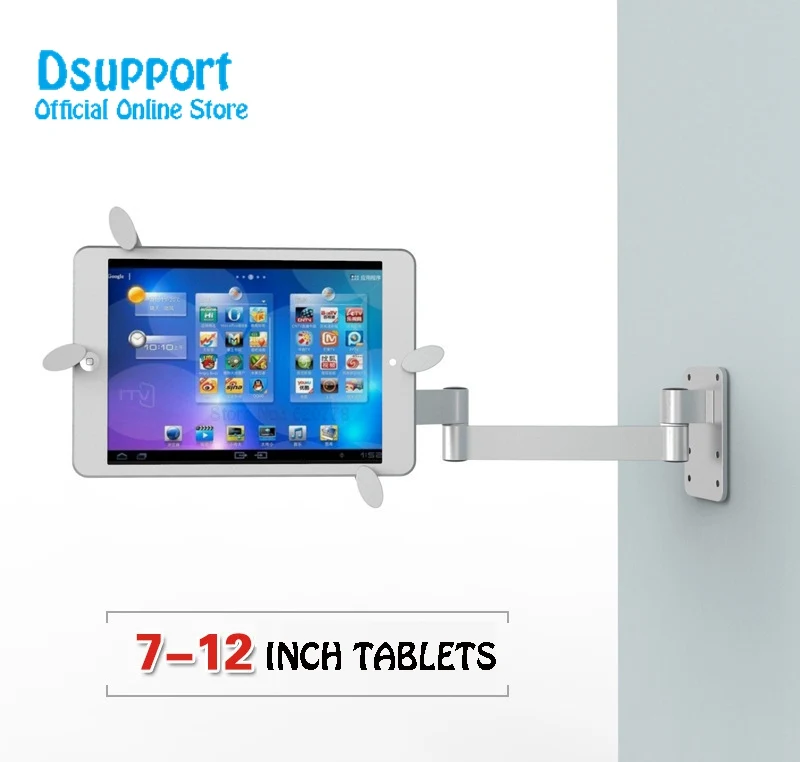 Full Motion Tablet Holder – 7–12" Wall, Ceiling & Desk Mount Metal Bracket