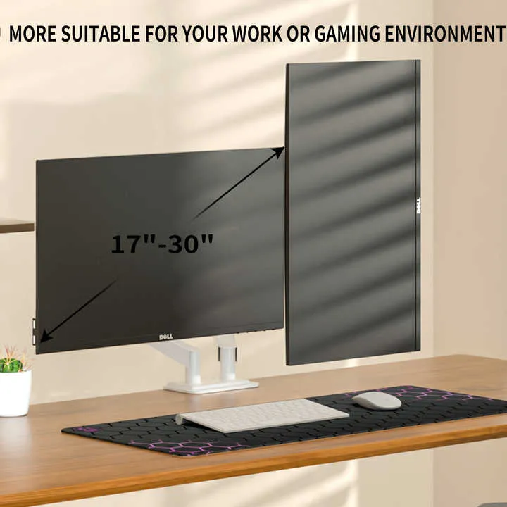 Swelix M22B Dual Monitor Mount – Black Gas Spring Arm for 17–30" LCD/LED Screens