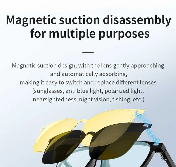 Smart Camera Glasses with Magnetic Charging