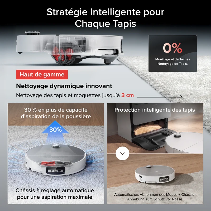 Roborock Saros 20 Sonic Aspirateur robot avec la toute nouvelle station RockDock®