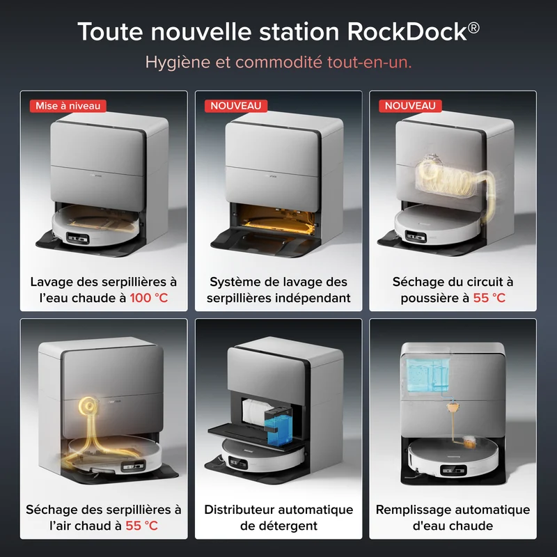 Roborock Saros 20 Sonic Aspirateur robot avec la toute nouvelle station RockDock®