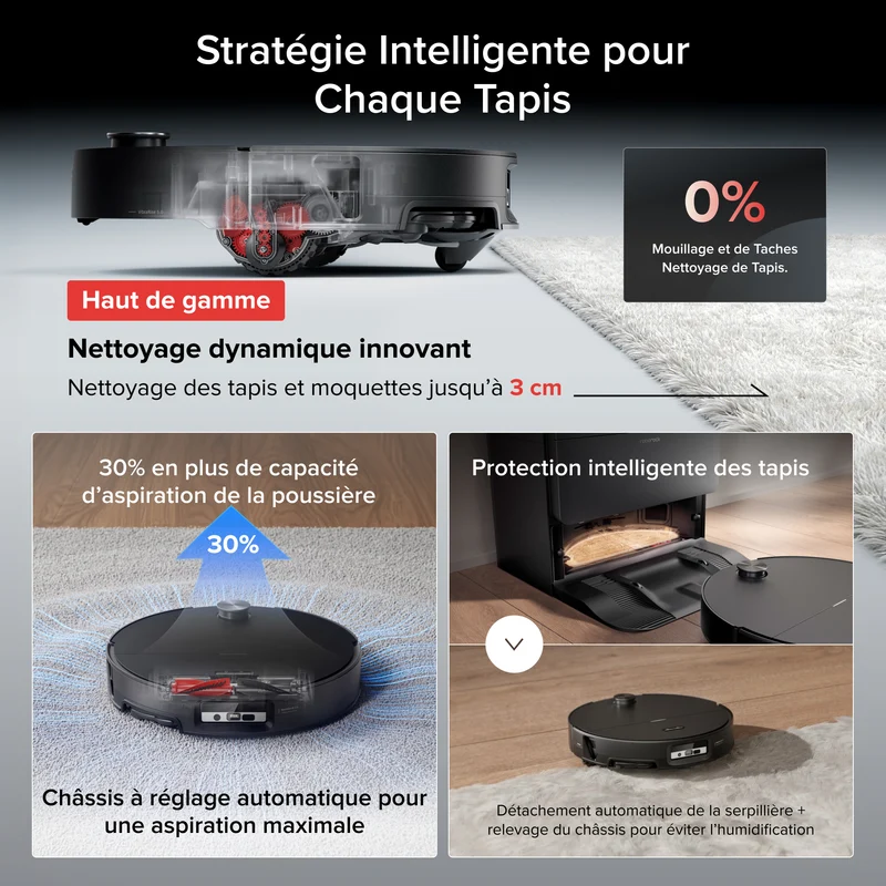 Roborock Saros 20 Sonic Aspirateur robot avec la toute nouvelle station RockDock®