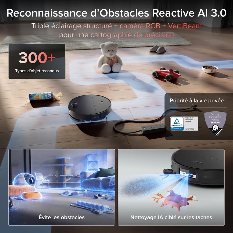 Roborock Saros 20 Sonic Aspirateur robot avec la toute nouvelle station RockDock®
