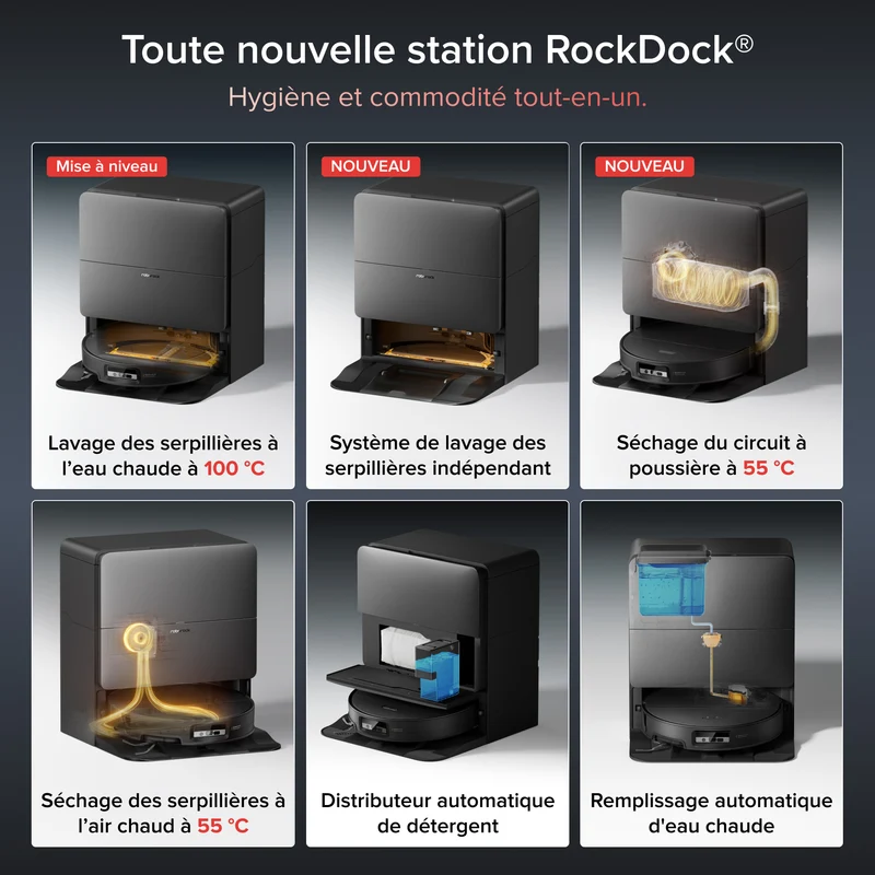 Roborock Saros 20 Sonic Aspirateur robot avec la toute nouvelle station RockDock®
