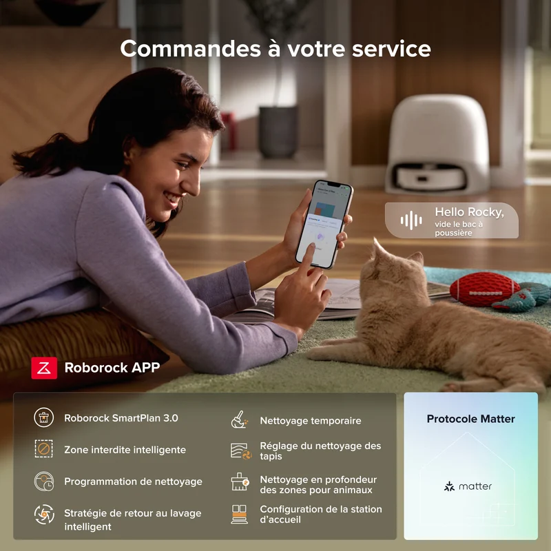 Roborock Qrevo Curv 2 Flow Aspirateur robot avec serpillière à rouleau et station d'accueil multifonctionnelle