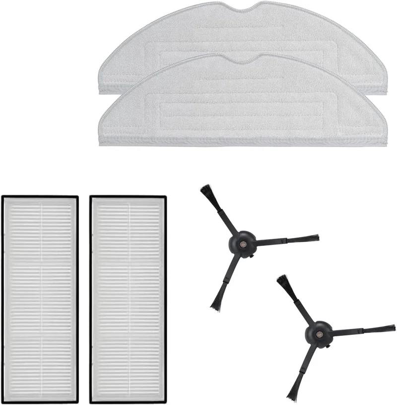 Kit d’accessoires Roborock avec serpillières, filtre HEPA et brosse latérale noire, compatible avec S8 et S8+
