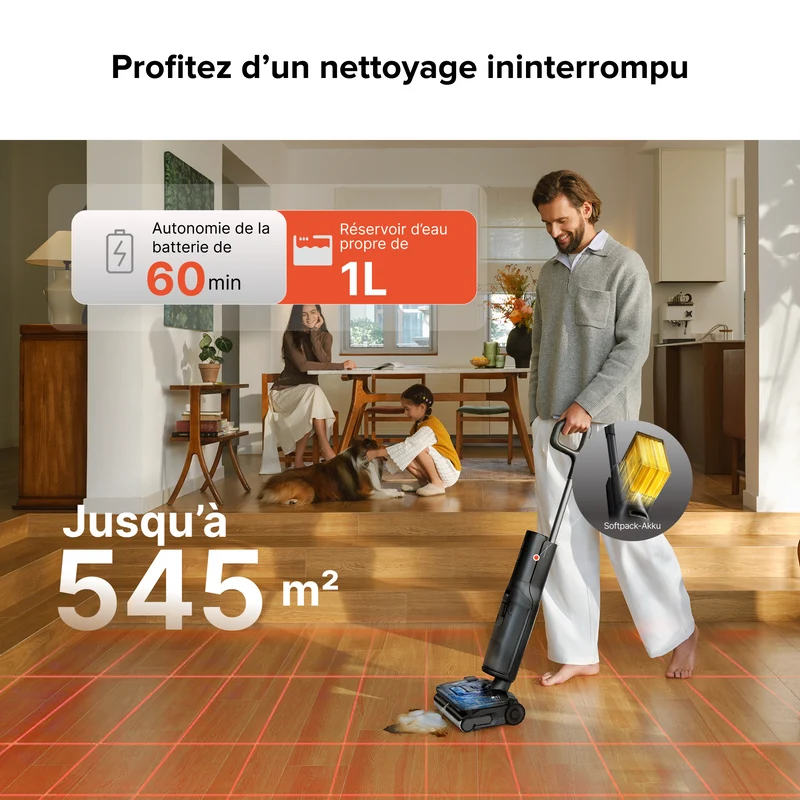 Aspirateur laveur Roborock F25 ACE Pro avec nettoyage JetFoaming™