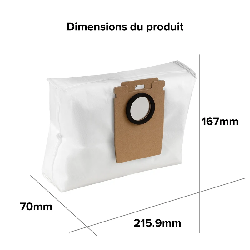 Sacs à poussière Roborock (12 pièces) pour H60 Hub, 2 L