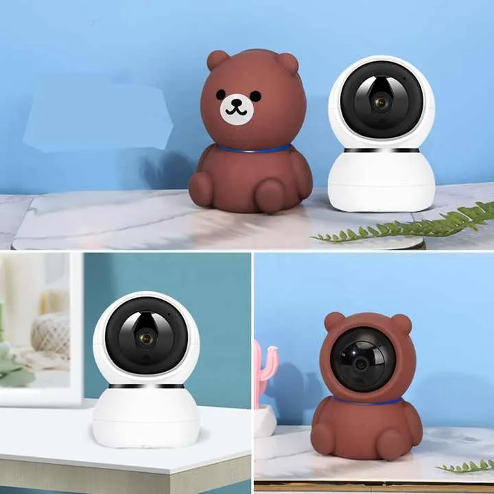 Wireless 360° Smart Home Camera 5MP with Auto Tracking – Bear Design