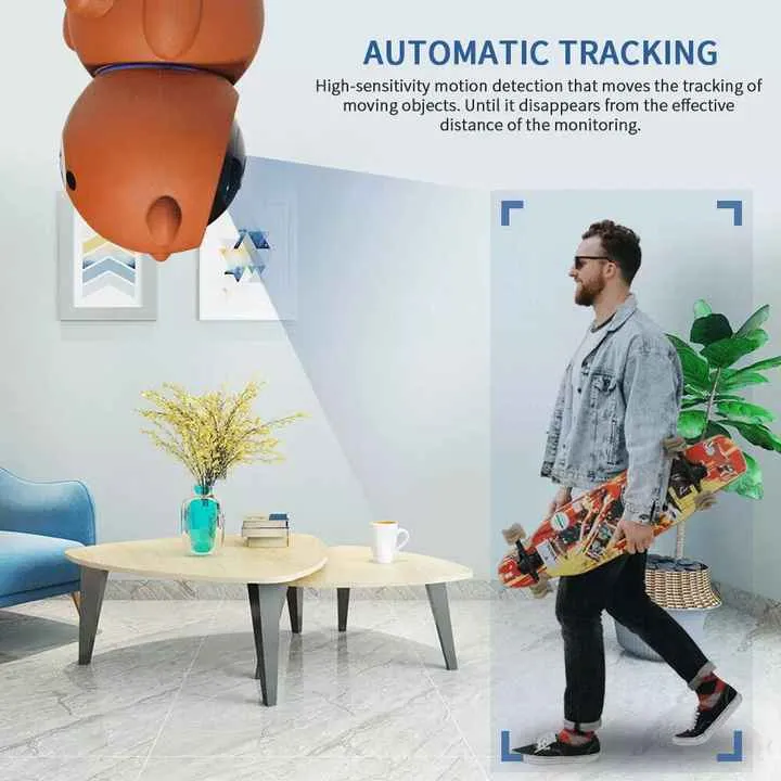 Wireless 360° Smart Home Camera 5MP with Auto Tracking – Bear Design