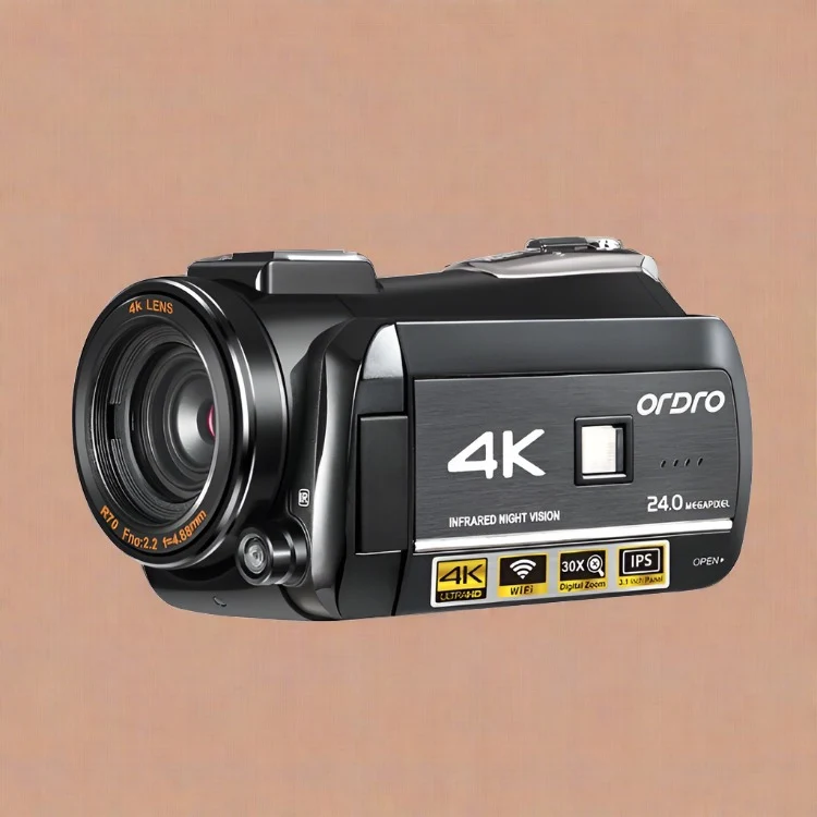 ORDRO AC3 3.1 inch IPS Screen 4K Full HD 13MP Night Vision WiFi Live Camcorder DV Digital Camera, Style:Standard(Black)