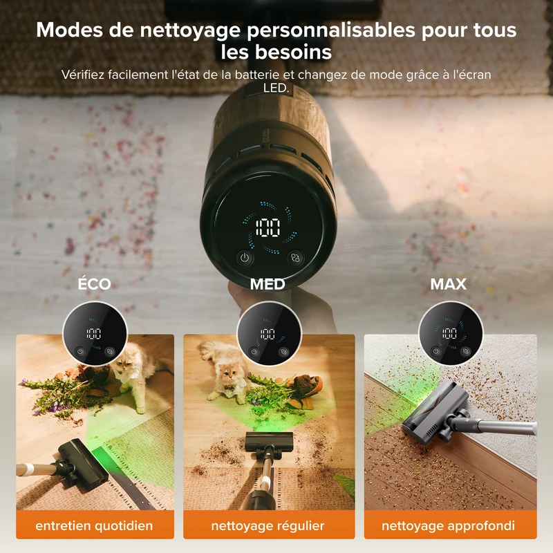 Roborock H60 Hub Pro – Aspirateur sans fil avec station de vidage automatique