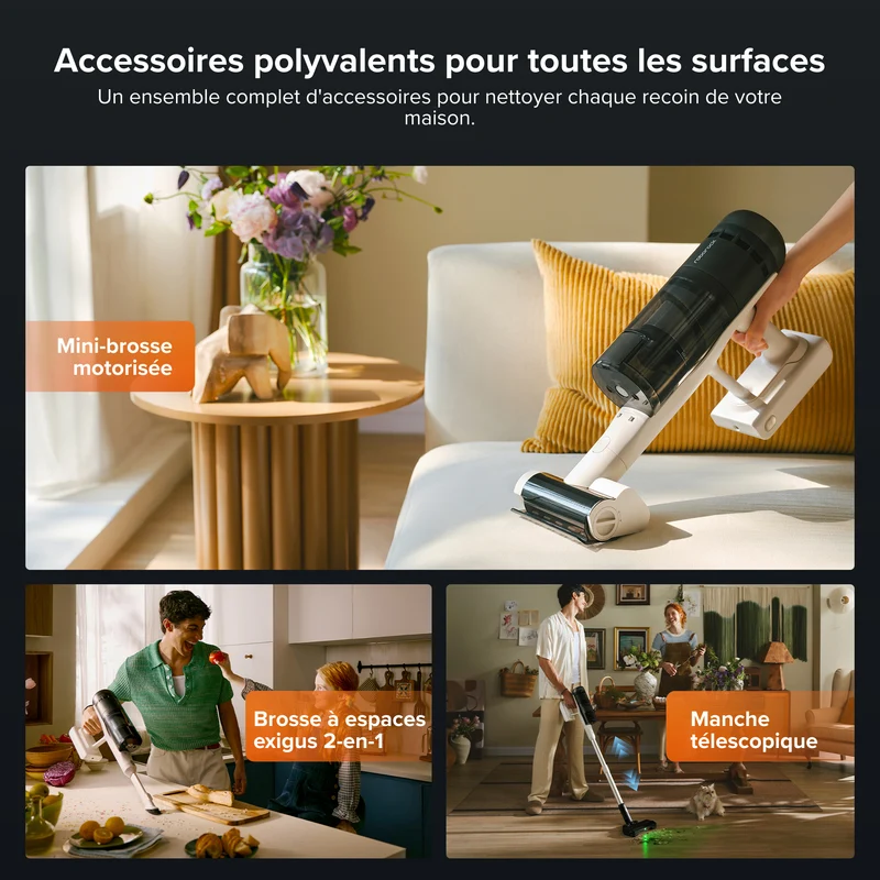 Roborock H60 Hub Pro – Aspirateur sans fil avec station de vidage automatique