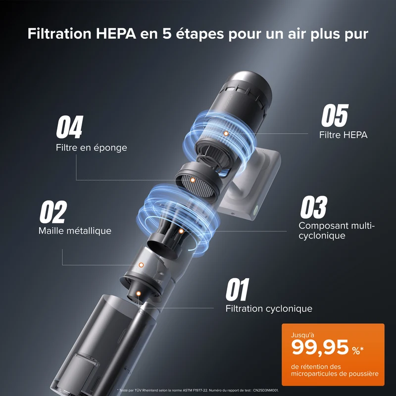 Roborock H60 Hub Pro – Aspirateur sans fil avec station de vidage automatique