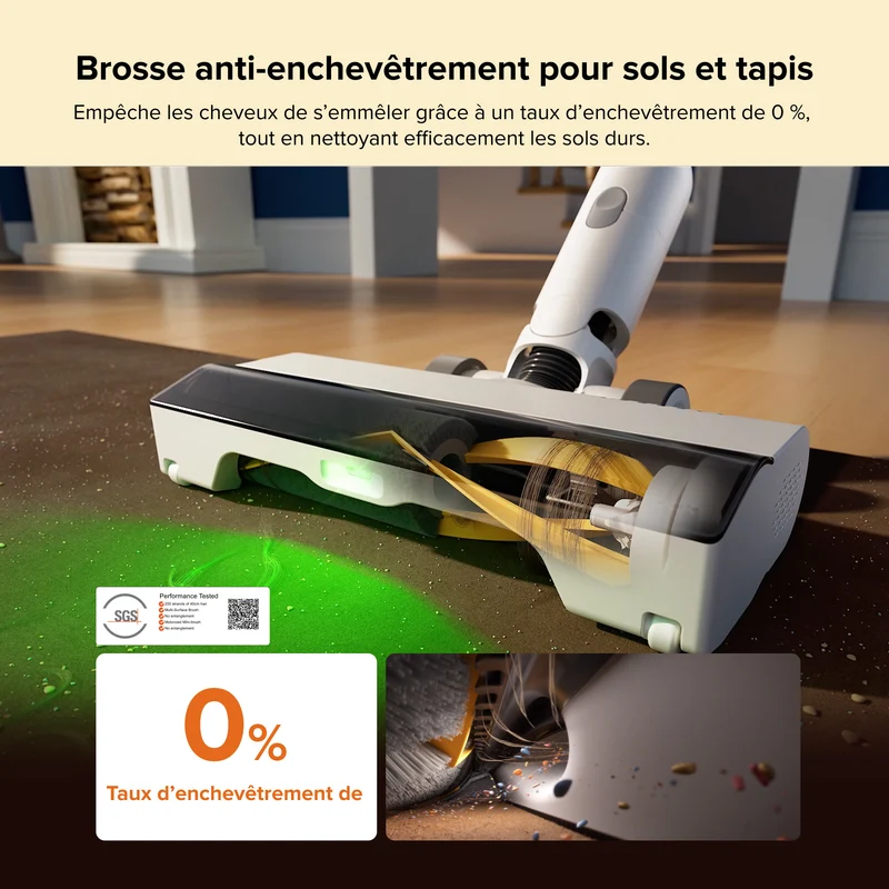 Roborock H60 Hub aspirateur balai sans fil avec station d'accueil à vidage automatique