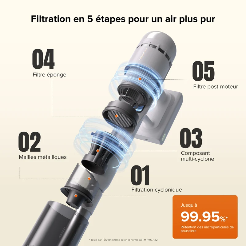 Roborock H60 Hub aspirateur balai sans fil avec station d'accueil à vidage automatique