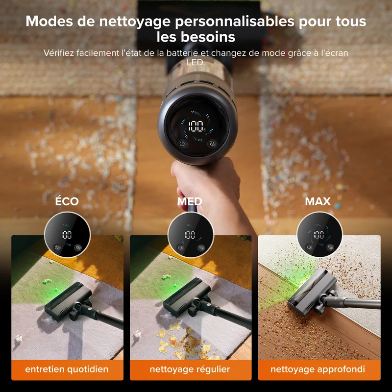 Roborock H60 Hub Ultra aspirateur balai sans fil avec station d'accueil à vidage automatique