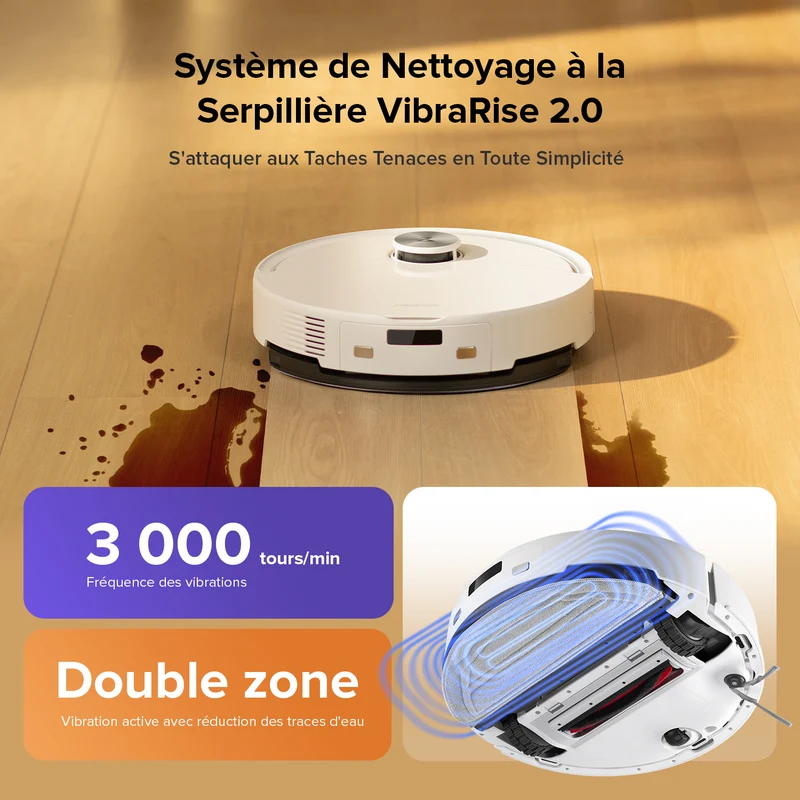 Roborock Q10 S5 Set robot aspirateur laveur de VibraRise 2.0 avec aspiration de 10 000 Pa