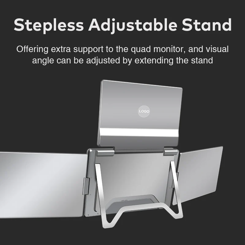 14" Trifold Laptop Monitor Extender – 360° Flip, 180° Rotation, Fits 12–17" M2/M3 Macs
