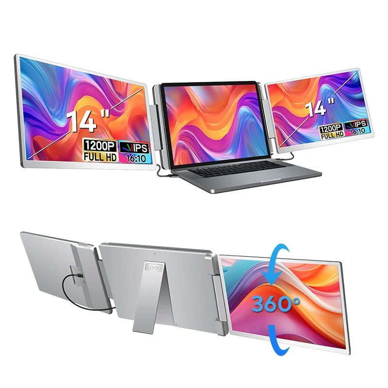 Tri-Screen Laptop Extender – Type-C, Portable Design