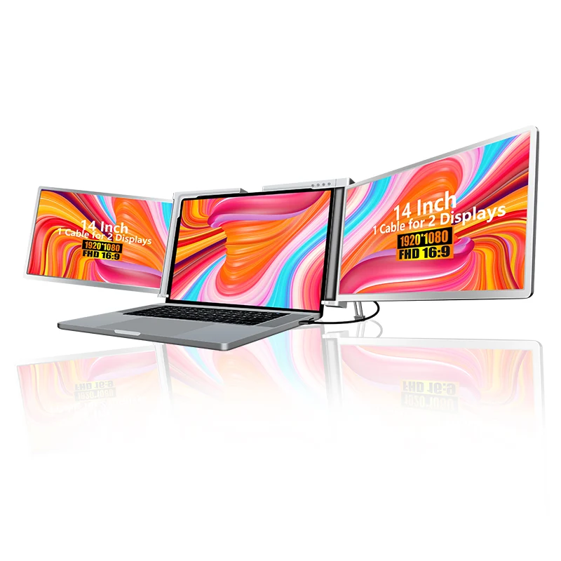 Tri-Screen Laptop Extender – Type-C, Portable Design
