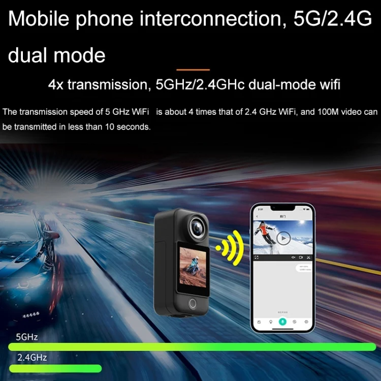4K/30FPS 5G/2.4G HD Night Video Outdoor Waterproof Riding Record Thumb Camera, Spec: Battery White
