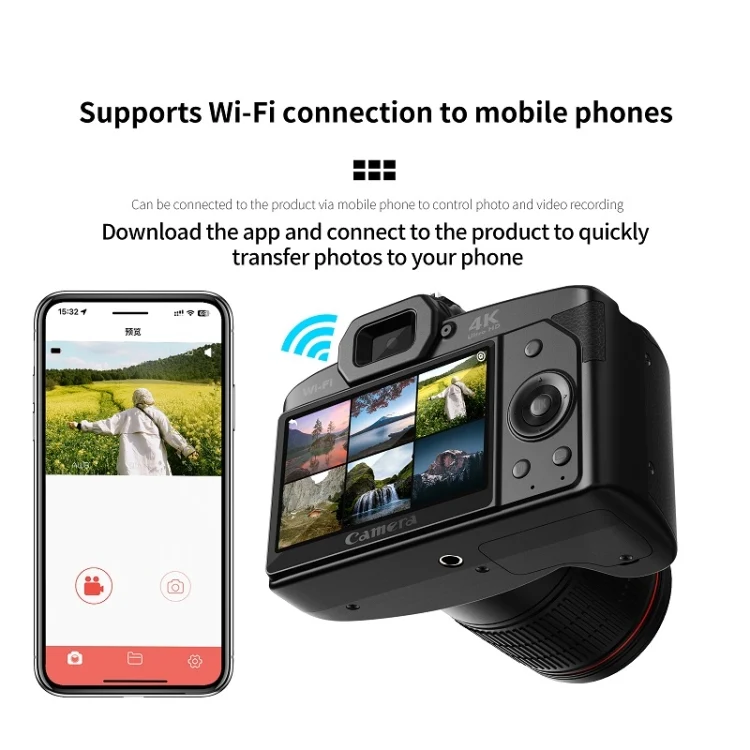 Dual-camera Night Vision 64 Million Pixel High-definition WIFI Digital Camera Standard+Microphone