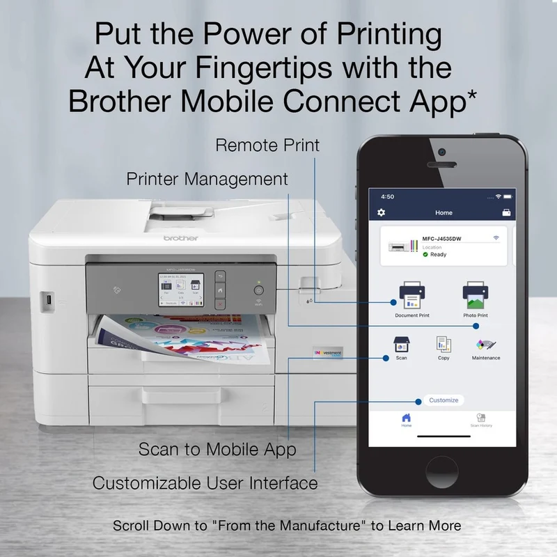 Brother INKvestment Tank MFC-J4535DW Inkjet Multifunction Printer