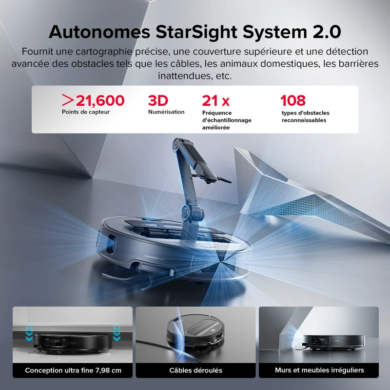 Roborock Saros Z70 robot aspirateur laveur avec bras mécanique OmniGrip™