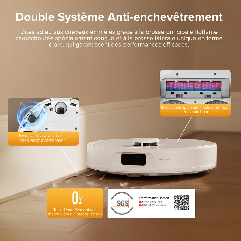 Roborock QV 35S Set robot aspirateur laveur avec station d’accueil multifonctionnelle