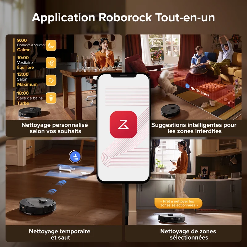 Roborock QV 35S Set robot aspirateur laveur avec station d’accueil multifonctionnelle