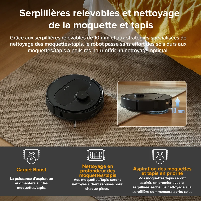 Roborock QV 35A ( Qrevo S amélioré ) robot aspirateur laveur avec station d’accueil multifonctionnelle