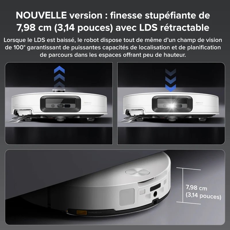 Roborock Saros 10 ( S8 MaxV Ultra amélioré ) robot aspirateur laveur avec station d’accueil multifonctionnelle RockDock® Ultra