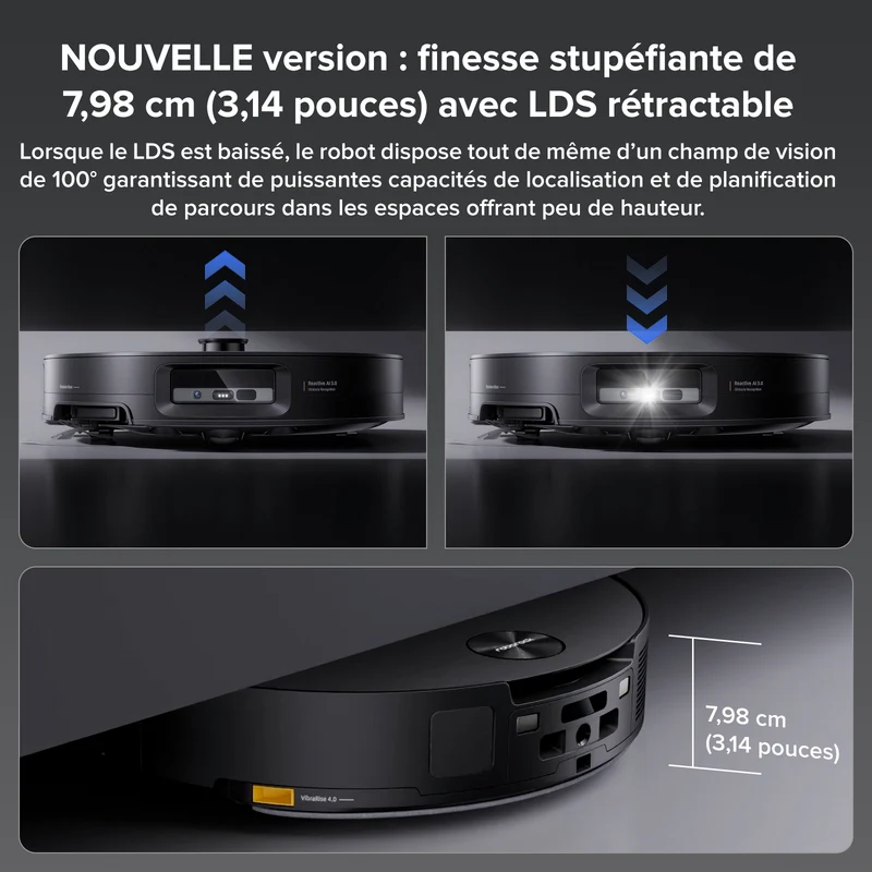 Roborock Saros 10 ( S8 MaxV Ultra amélioré ) robot aspirateur laveur avec station d’accueil multifonctionnelle RockDock® Ultra