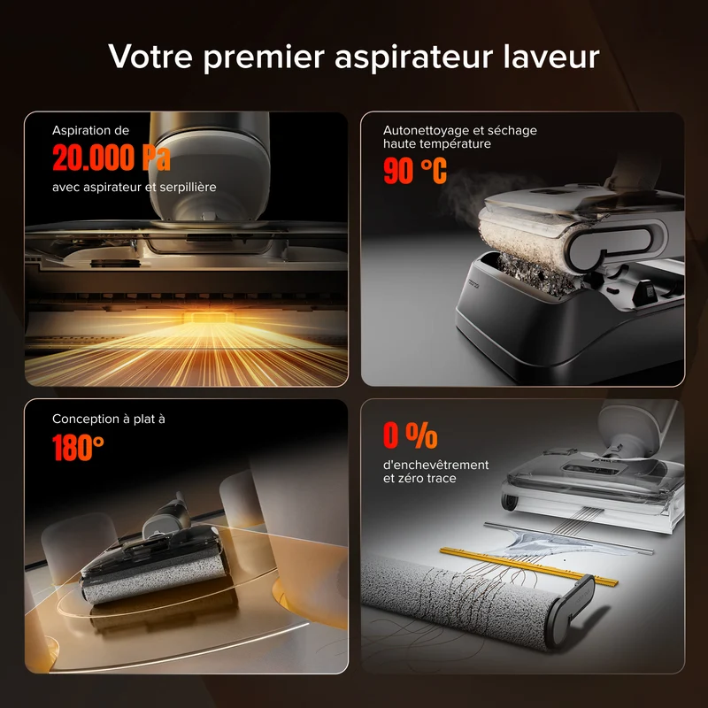 Roborock F25 GT aspirateur laveur sans fil sec et humide