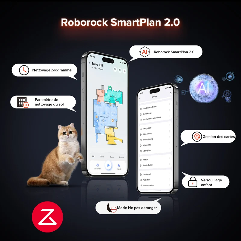 Roborock Saros 10R Robot Aspirateur avec Station Multifonction 4.0