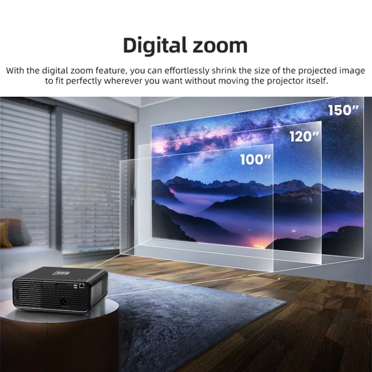 AUN U001 4K 18000 Lumens Portable Home Theater LED HD Digital Projector (US Plug)