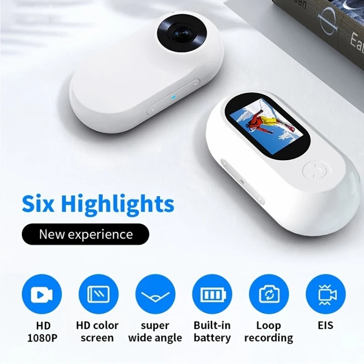 Magnetic Thumb Camera Portable HD Camera For Outdoor Cycling, Model: Standard+Pet Silicone Collar