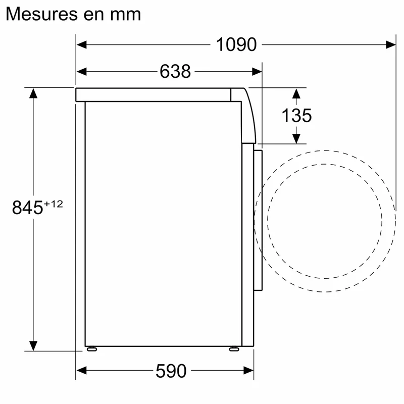 Lave‑linge Siemens à hublot (Pose libre, 10 kg)