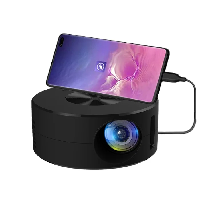 YT200 320 X 180P LED HD Mini Projector USB Powered Support Wired Connection Phone Screen(Black)