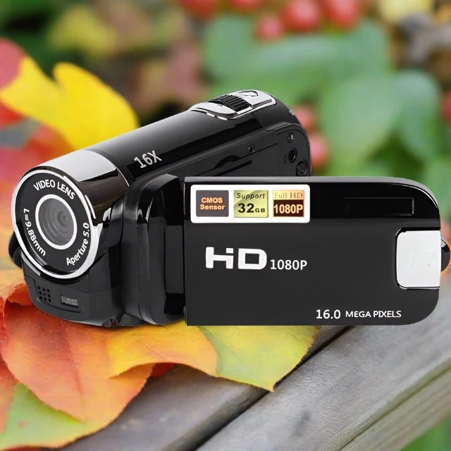16X Digital Zoom HD 16 Million Pixel Home Travel DV Camera, US Plug(Black)